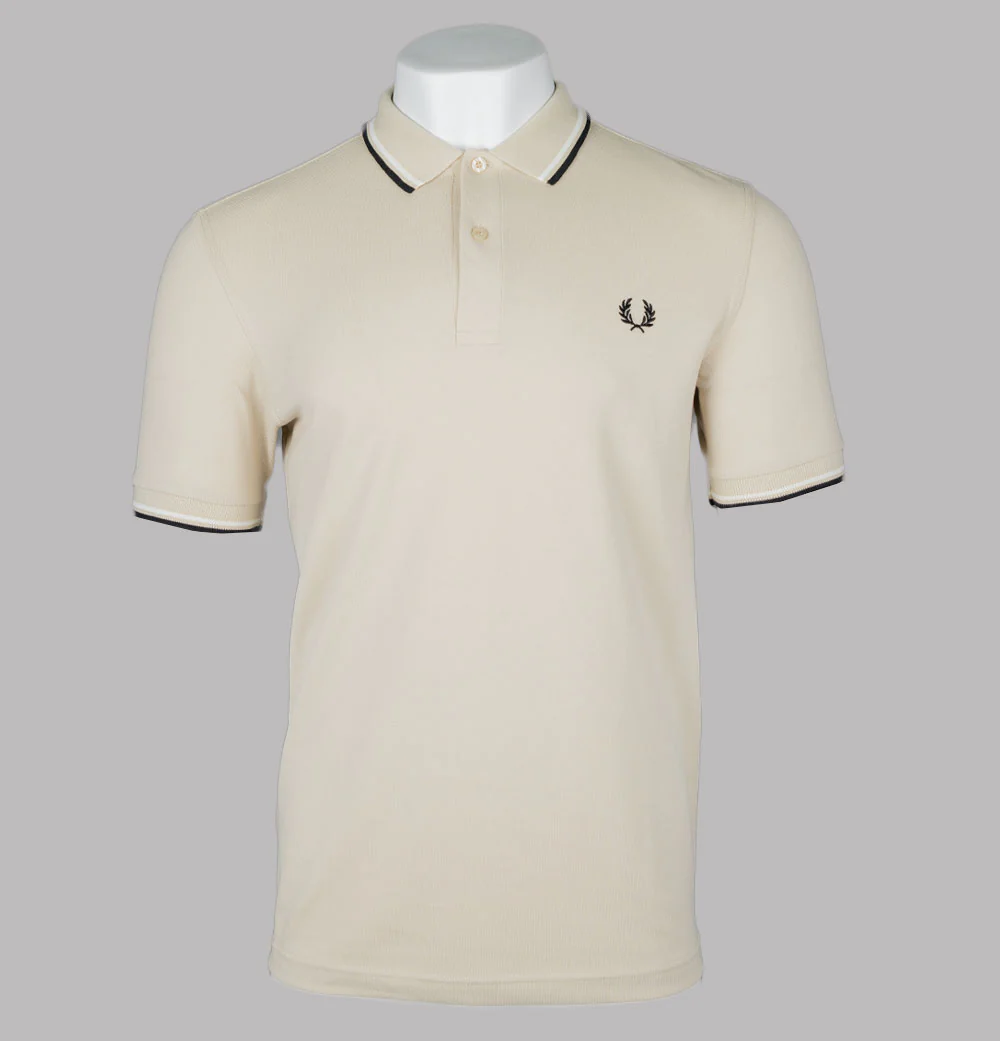 Fred Perry M3600 Polo Shirt Oatmeal/Ecru/Black