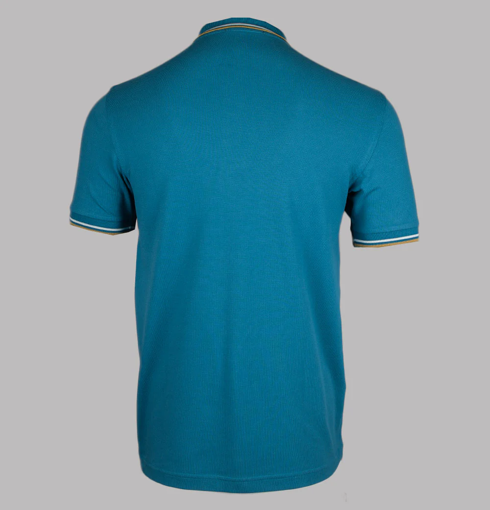 Fred Perry M3600 Polo Shirt Ocean/Snow White/Honeycomb - Image 2