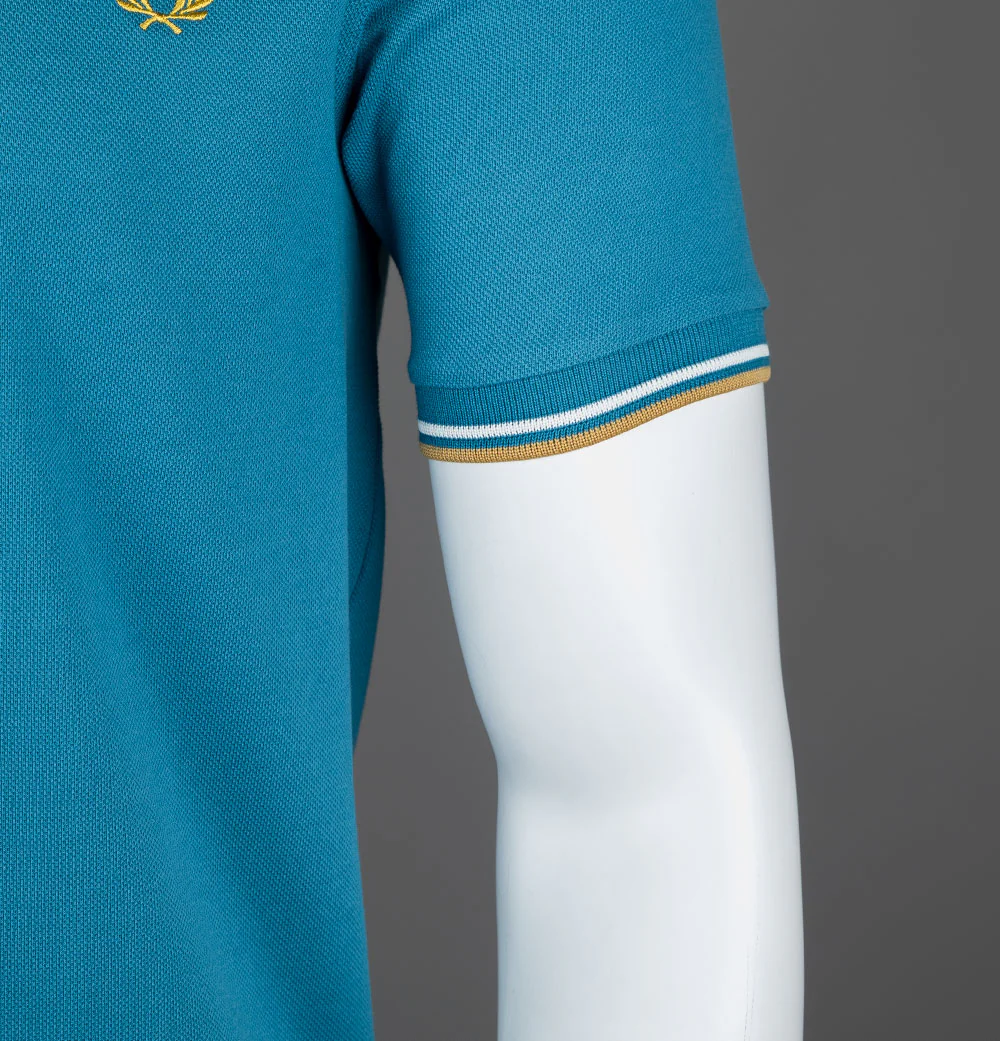 Fred Perry M3600 Polo Shirt Ocean/Snow White/Honeycomb - Image 5