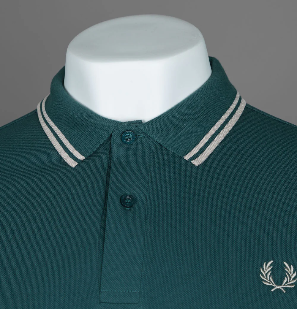 Fred Perry M3600 Polo Shirt Petrol Blue/Light Oyster - Image 3