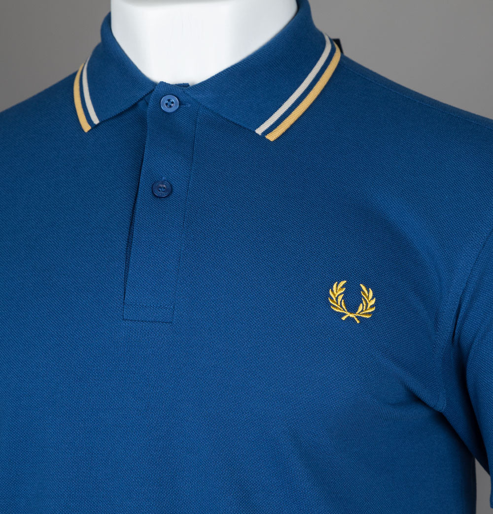 Fred Perry M3600 Polo Shirt Shaded Cobalt/Oatmeal/Honeycomb - Image 3