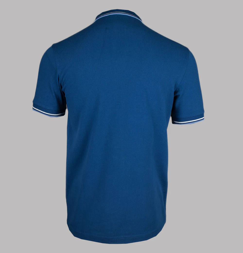 Fred Perry M3600 Polo Shirt Shaded Cobalt/Snow White/Light Smoke - Image 2