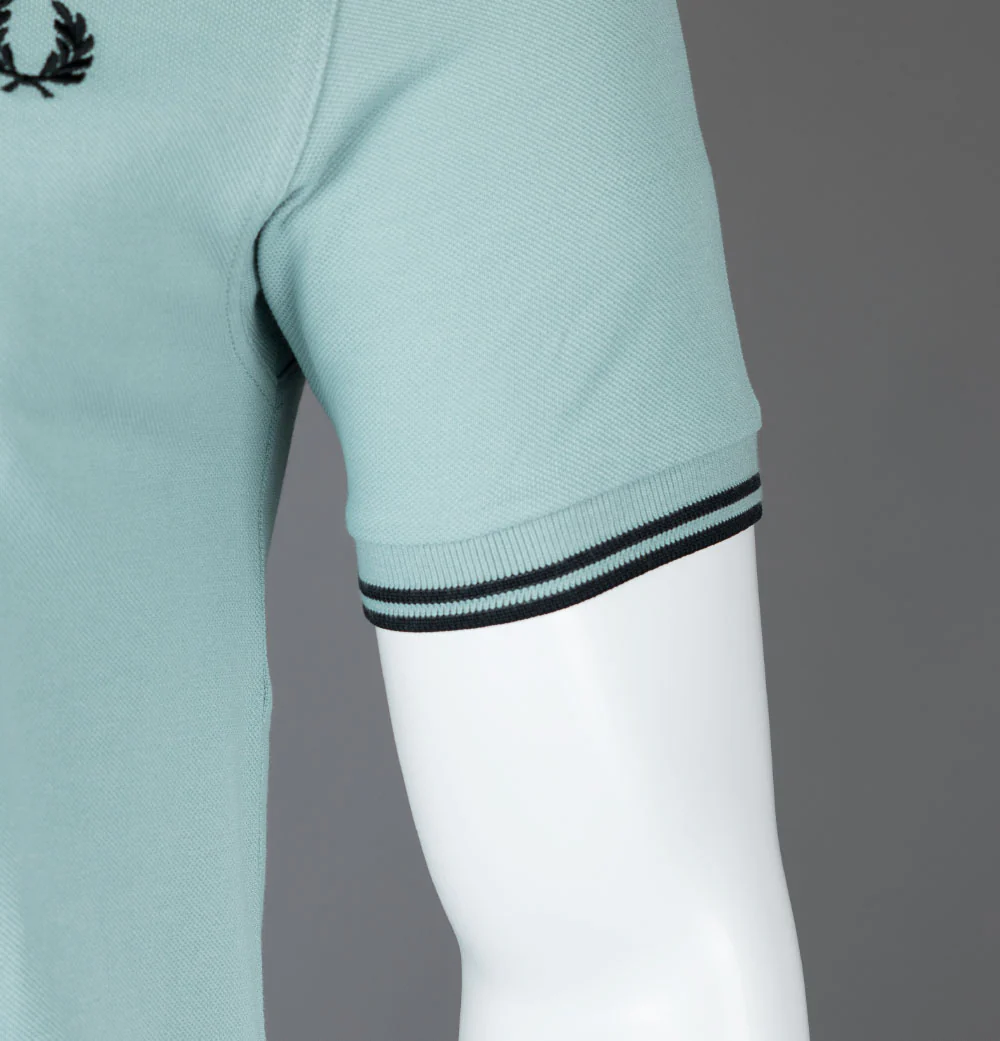 Fred Perry M3600 Polo Shirt Silver Blue/Black - Image 5