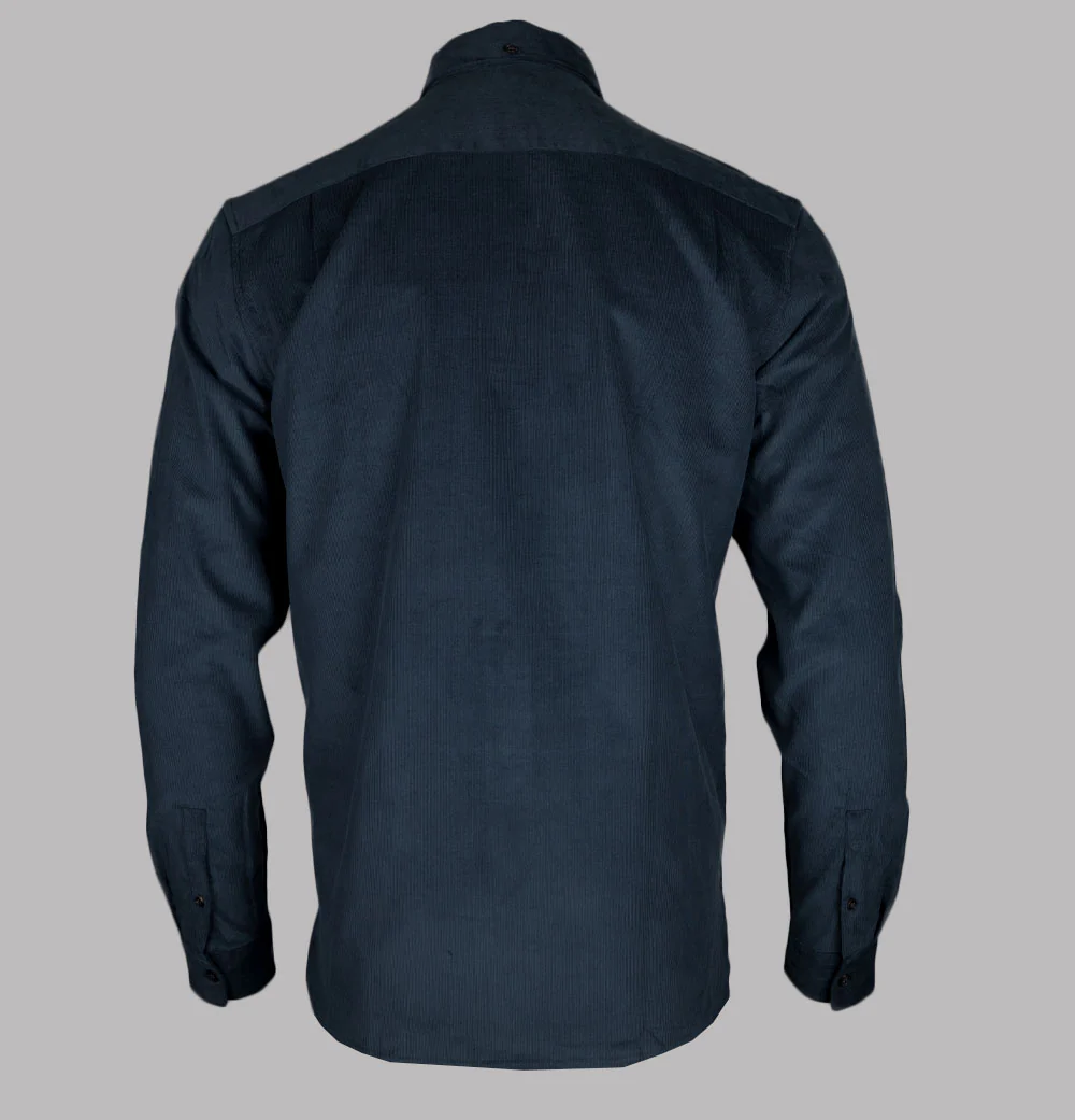 Fred Perry Needle Cord Shirt Dark Airforce - Image 2