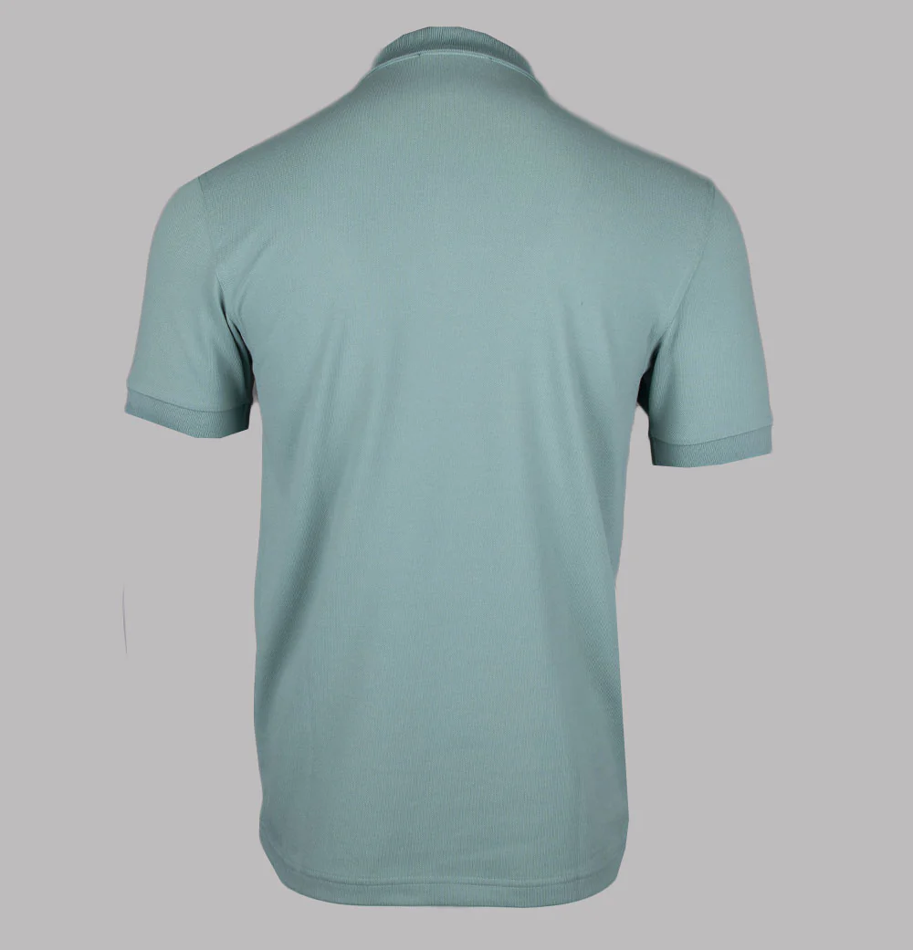 Fred Perry Plain Polo Shirt Silver Blue/Dark Caramel - Image 2