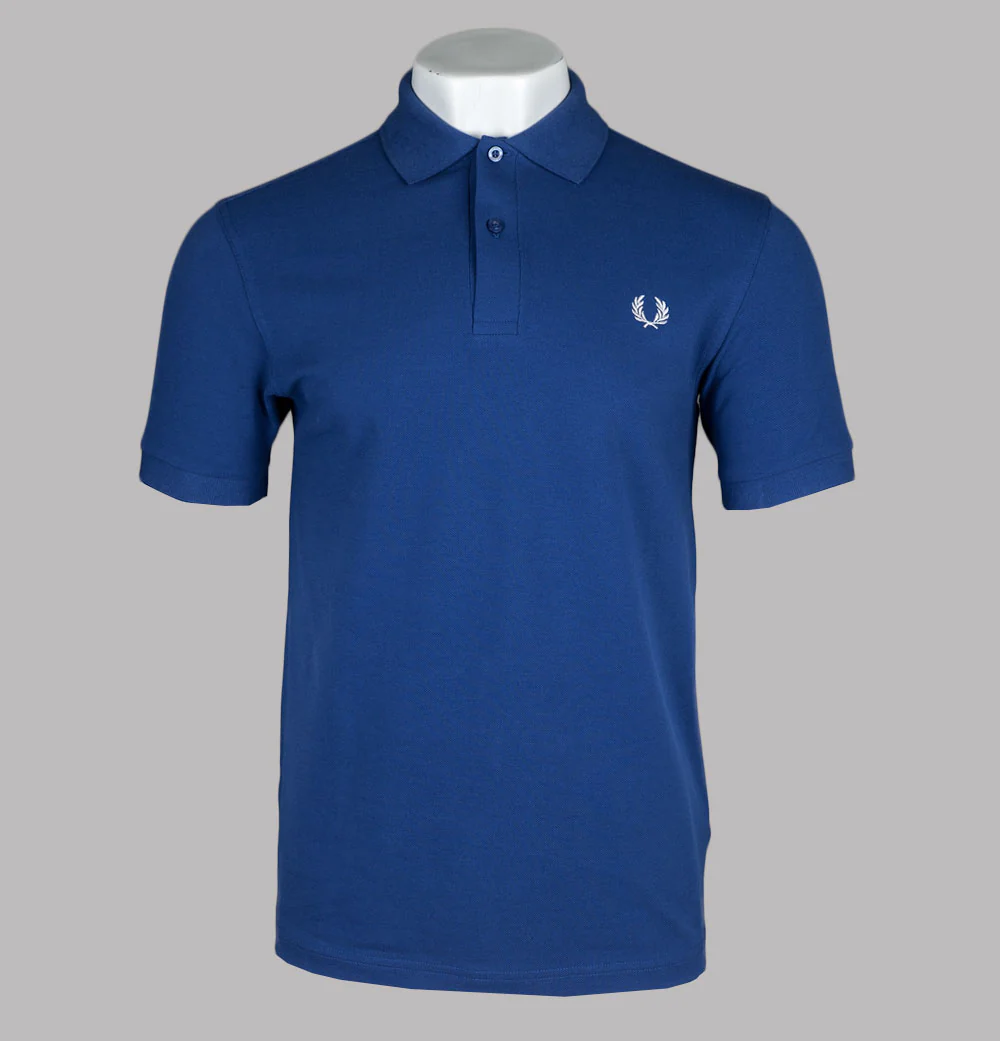 Fred Perry Plain Polo Shirt Soho Eclipse/Snow White