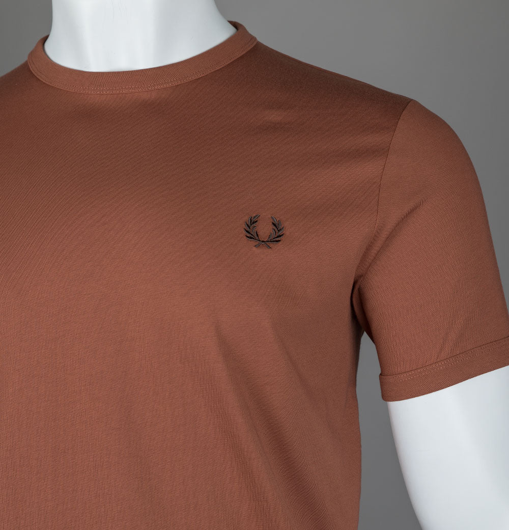 Fred Perry Ringer T-Shirt Cinnamon - Image 3
