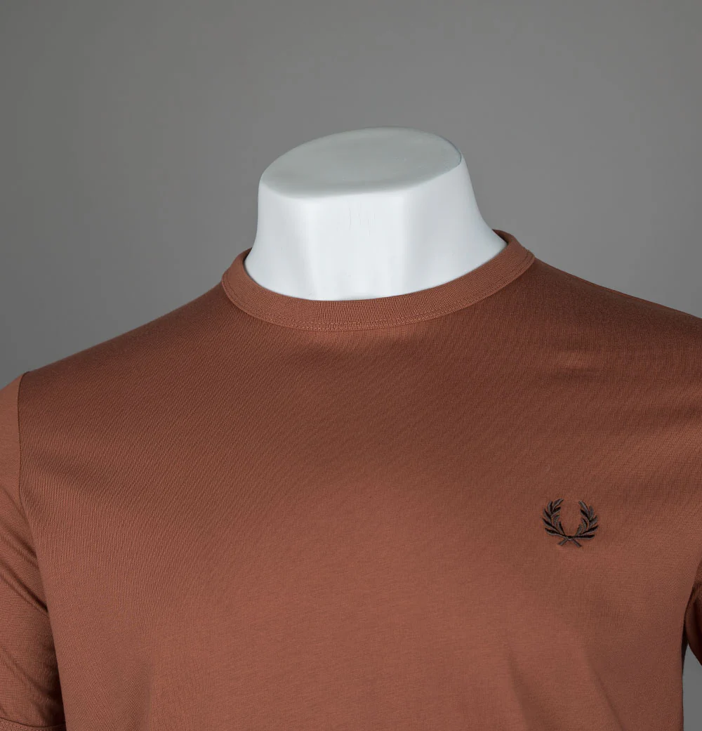 Fred Perry Ringer T-Shirt Cinnamon - Image 4