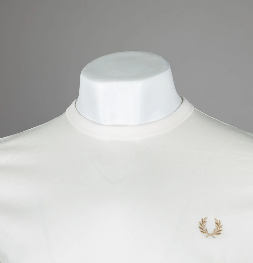 Fred Perry Ringer T-Shirt Ecru - Image 3