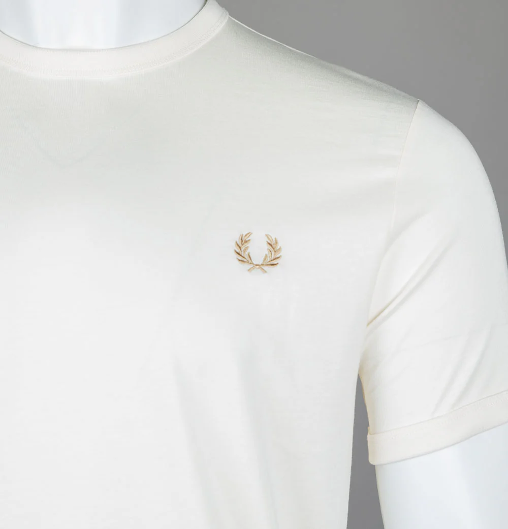 Fred Perry Ringer T-Shirt Ecru - Image 4