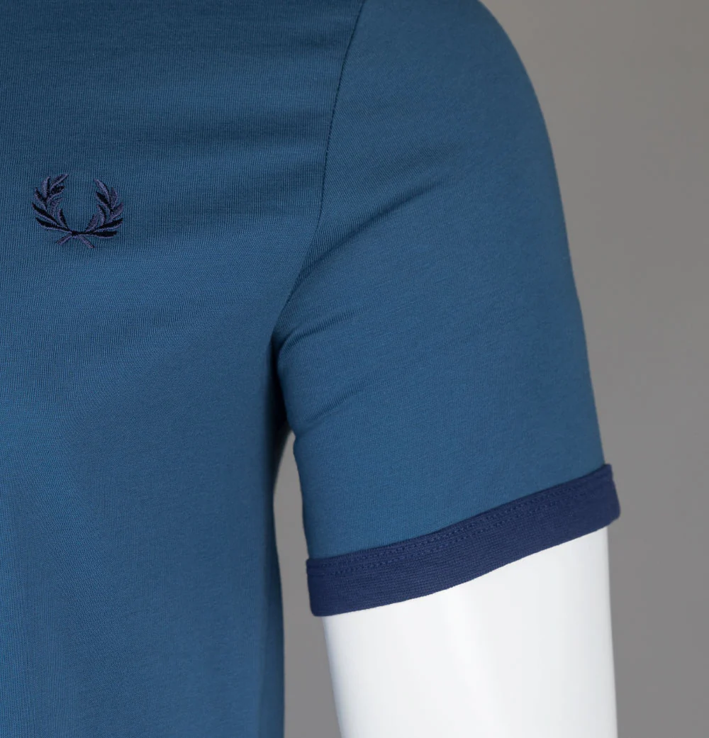 Fred Perry Ringer T-Shirt Midnight Blue - Image 4
