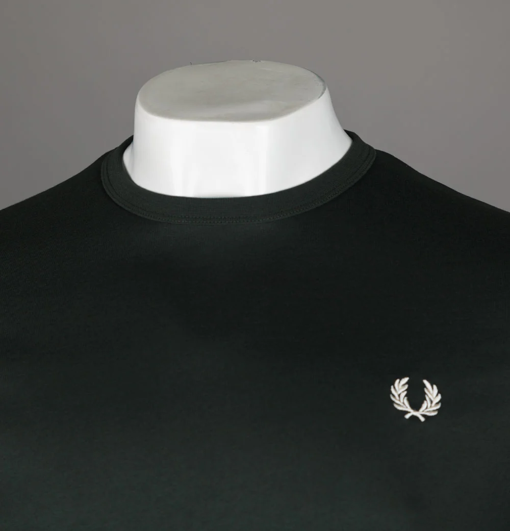 Fred Perry Ringer T-Shirt Night Green - Image 3