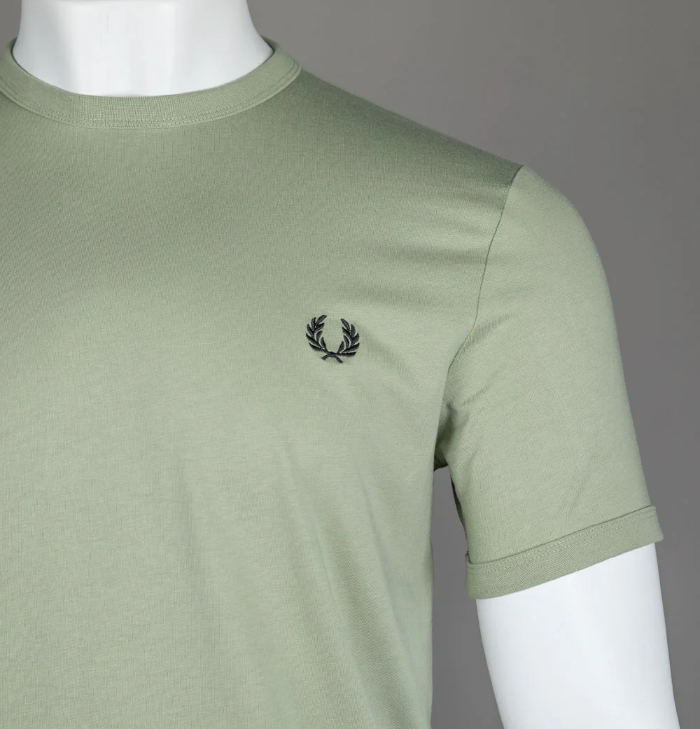 Fred Perry Ringer T-Shirt Seagrass - Image 3