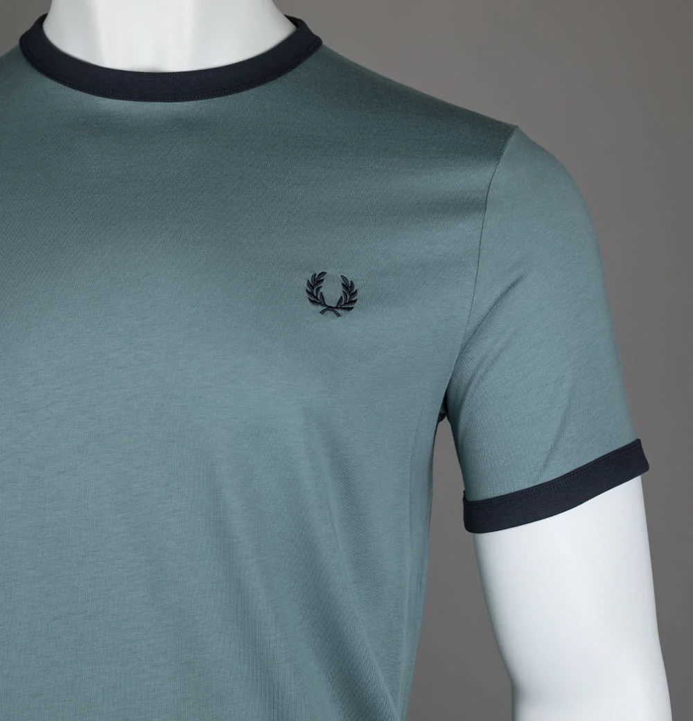 Fred Perry Ringer T-Shirt Stockport Blue/Navy - Image 3
