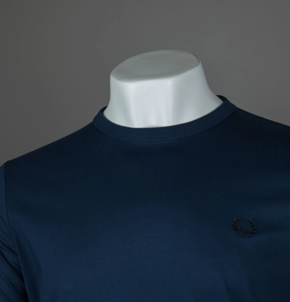 Fred Perry Ringer T-Shirt Tennis Blue - Image 4
