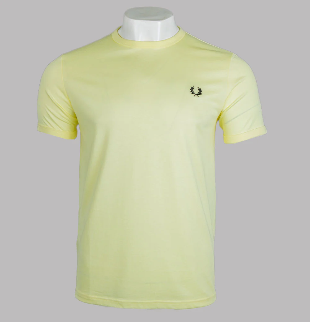 Fred Perry Ringer T-Shirt Wax Yellow/Black