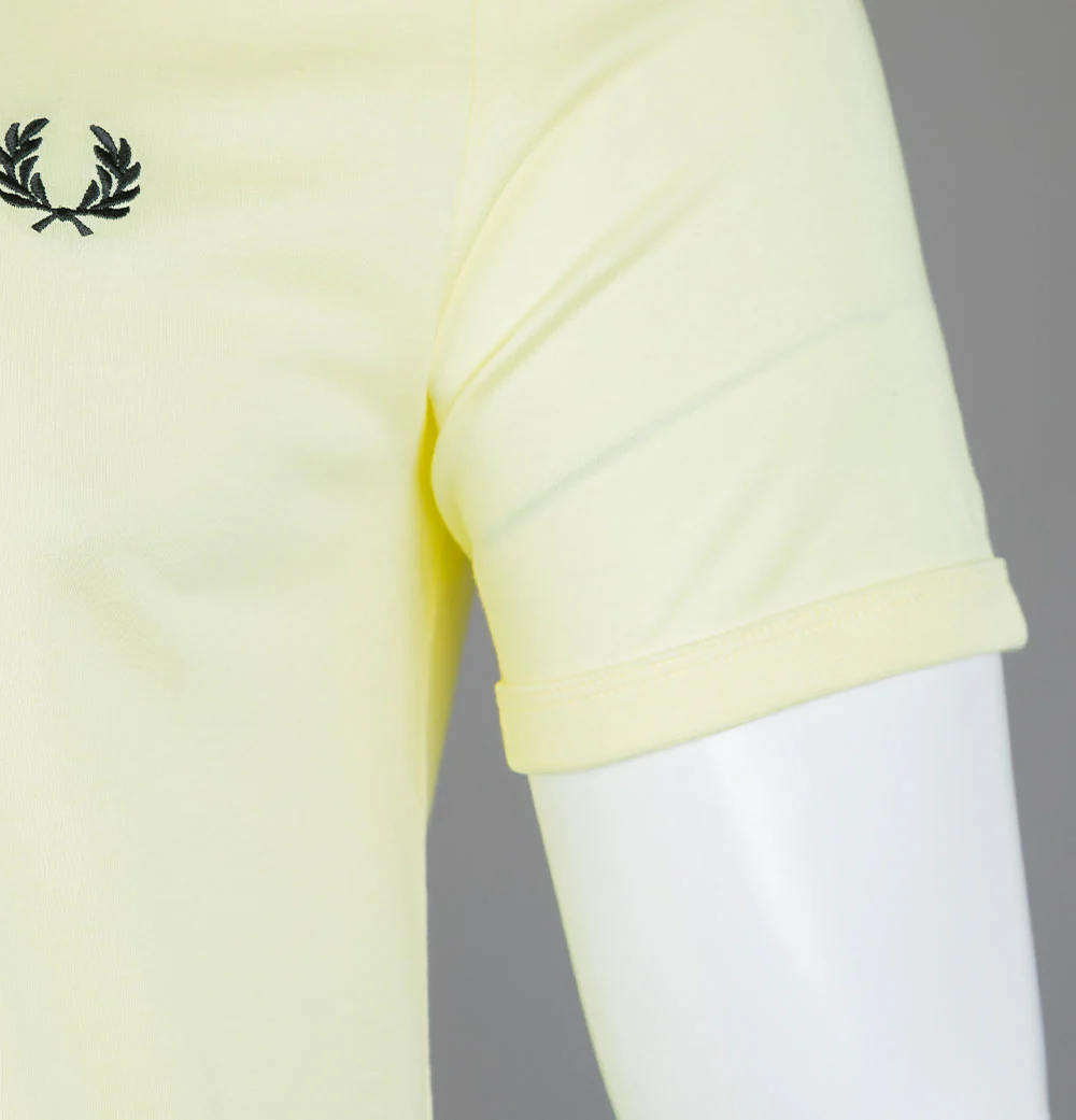 Fred Perry Ringer T-Shirt Wax Yellow/Black - Image 5