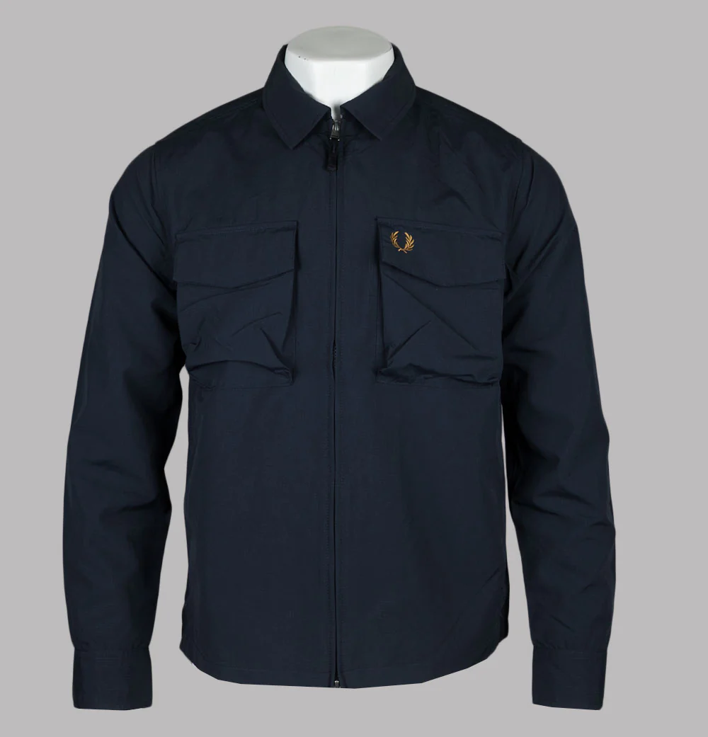 Fred Perry Ripstop Pocket Overshirt Navy