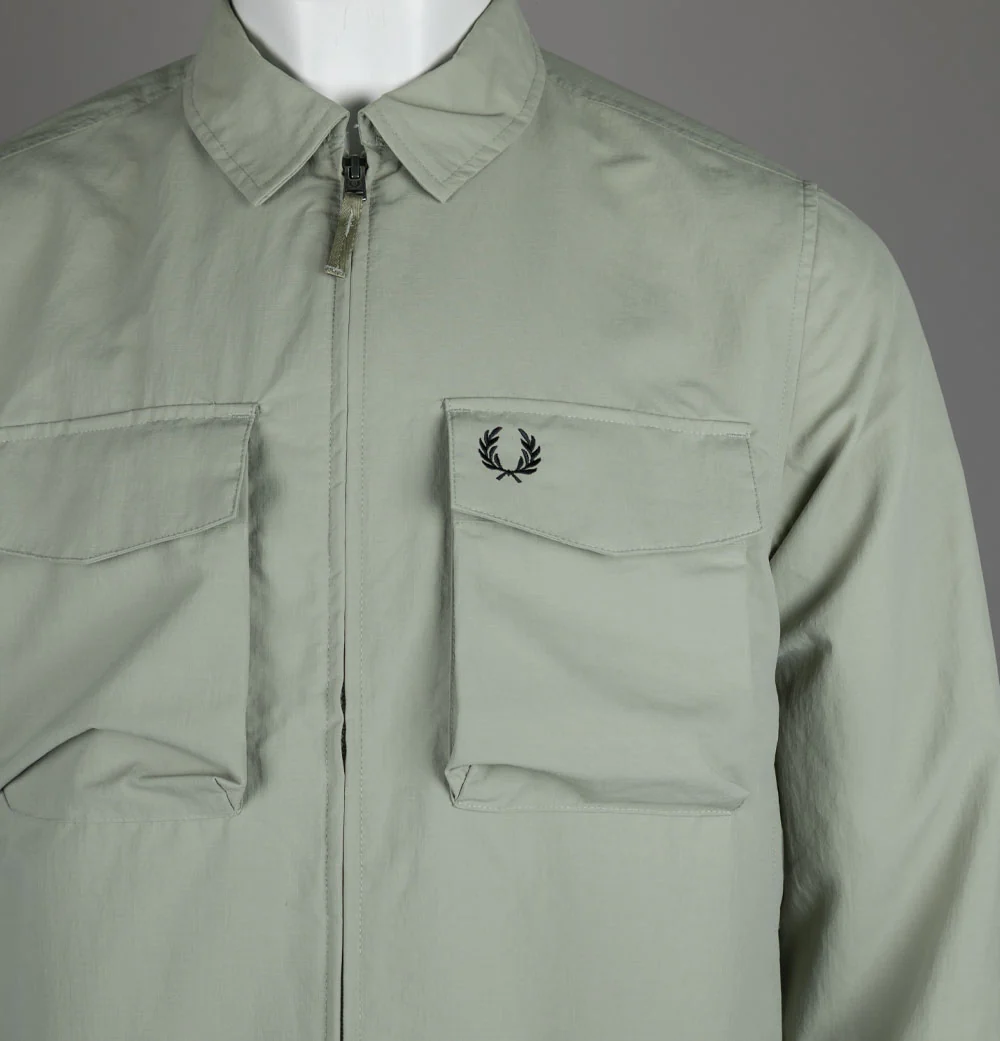 Fred Perry Ripstop Pocket Overshirt Seagrass - Image 3
