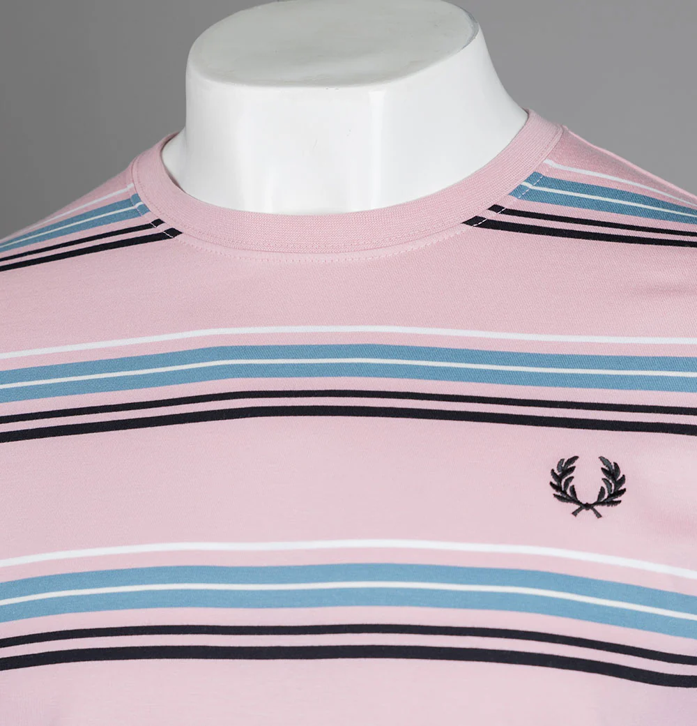 Fred Perry Stripe T-Shirt Chalky Pink - Image 3