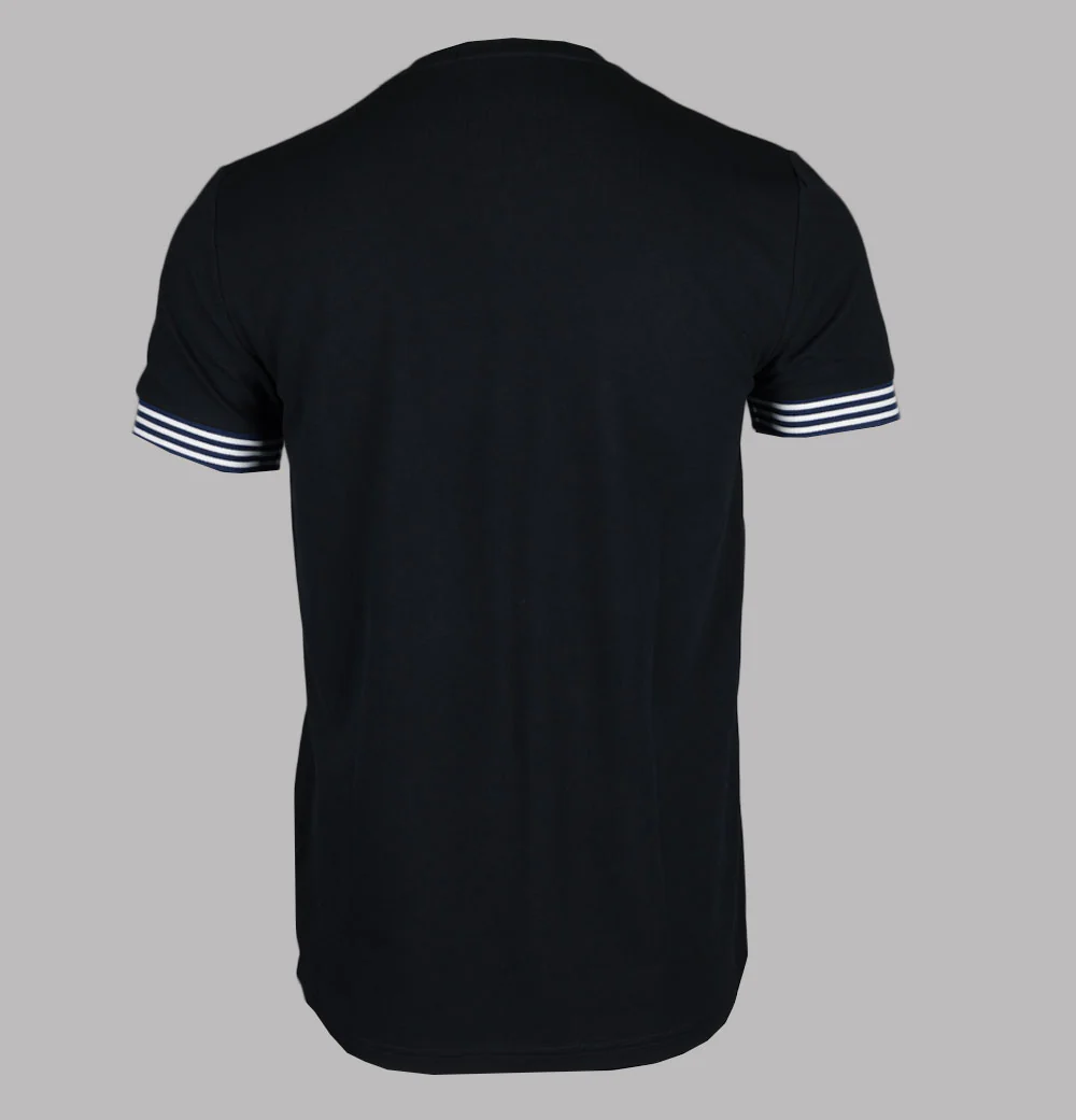 Fred Perry Striped Cuff T-Shirt Black/French Navy - Image 2