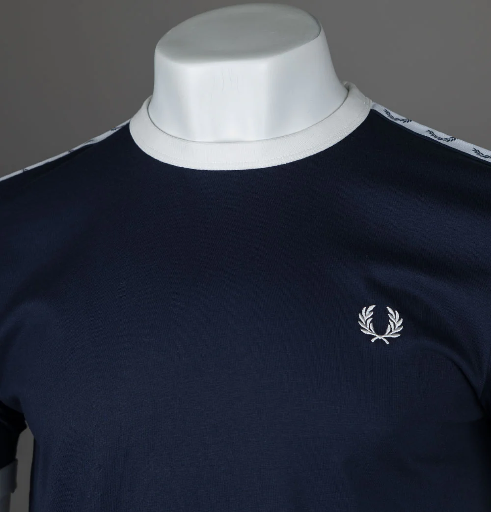 Fred Perry Taped Ringer T-Shirt Carbon Blue - Image 3
