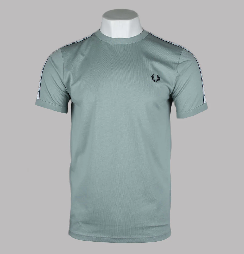 Fred Perry Taped Ringer T-Shirt Silver Blue