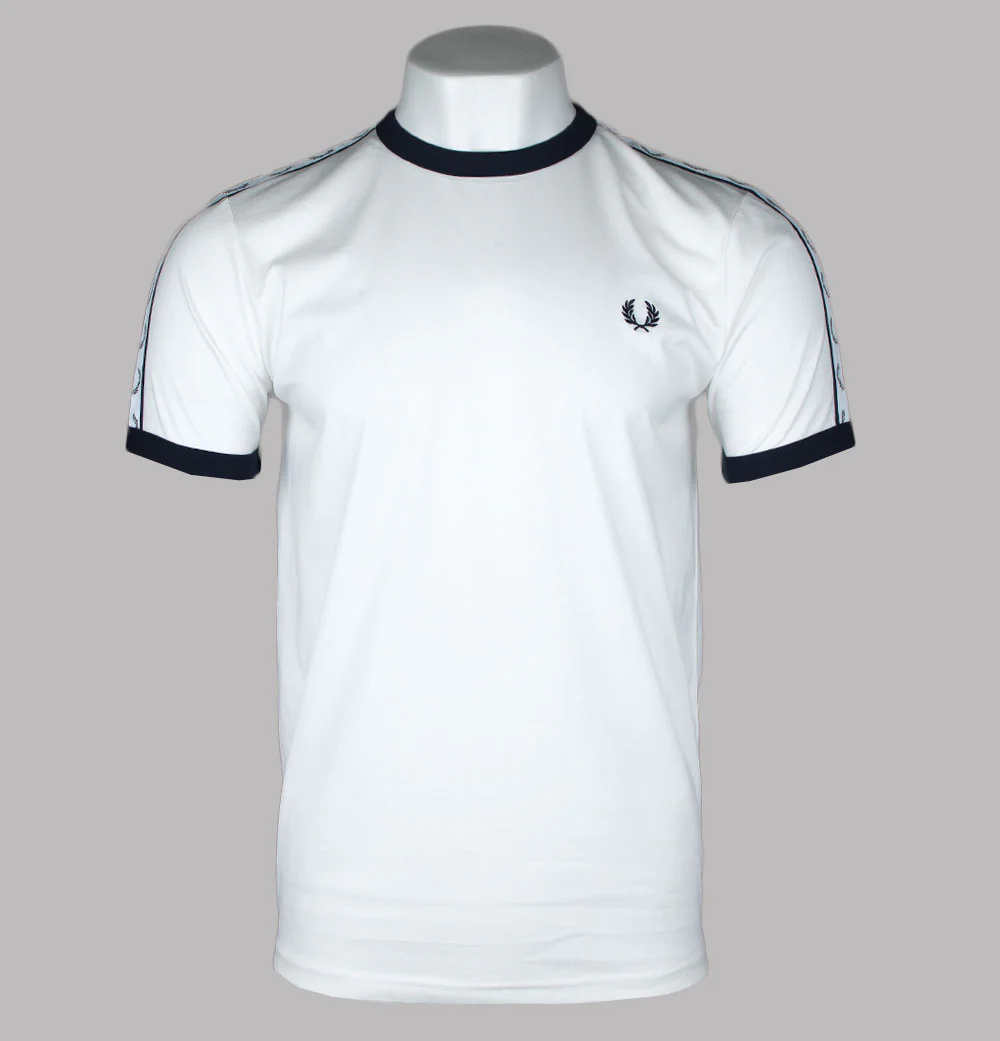 Fred Perry Taped Ringer T-Shirt Snow White/Navy