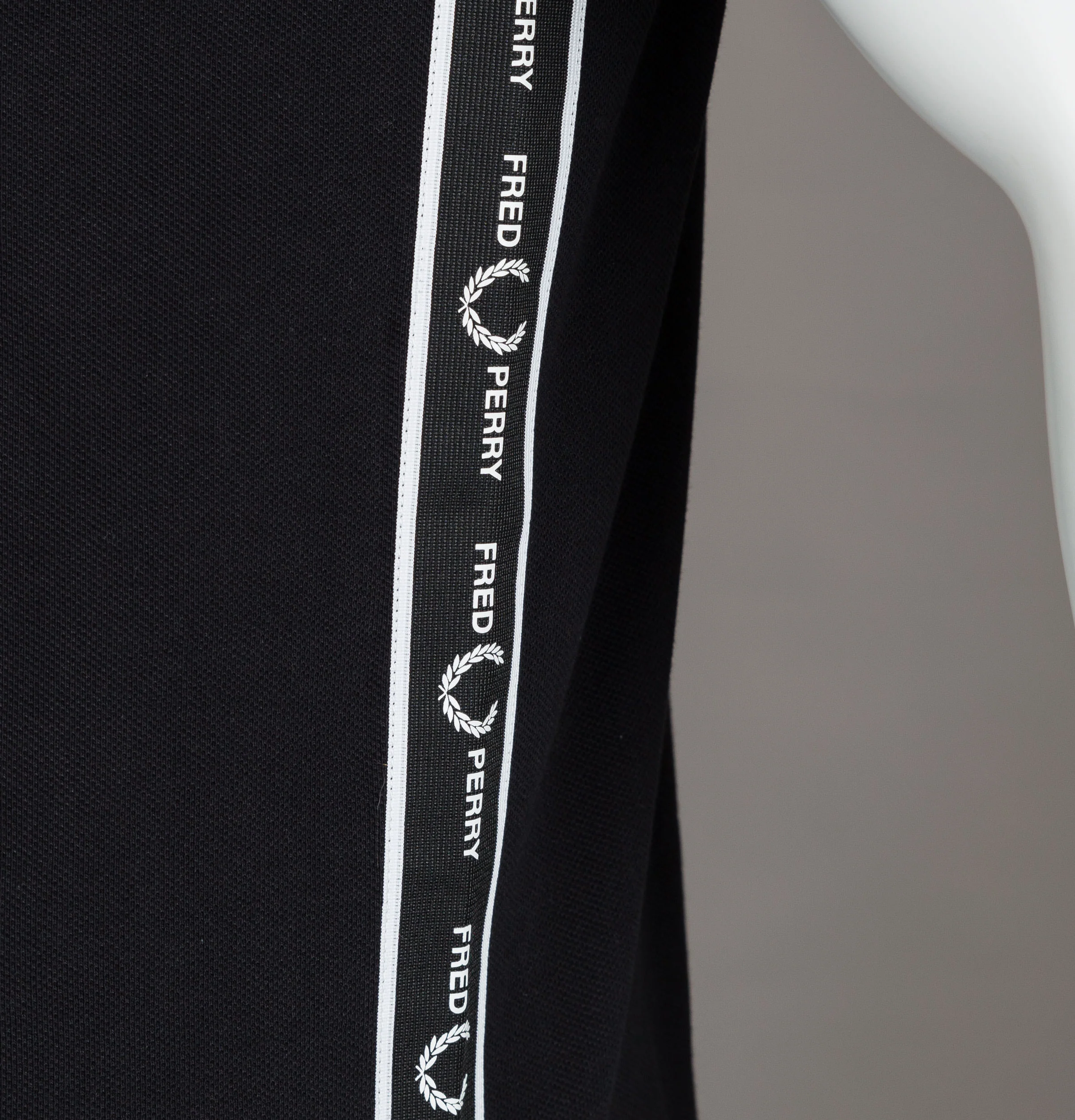 Fred Perry Taped Side Polo Shirt Black - Image 3