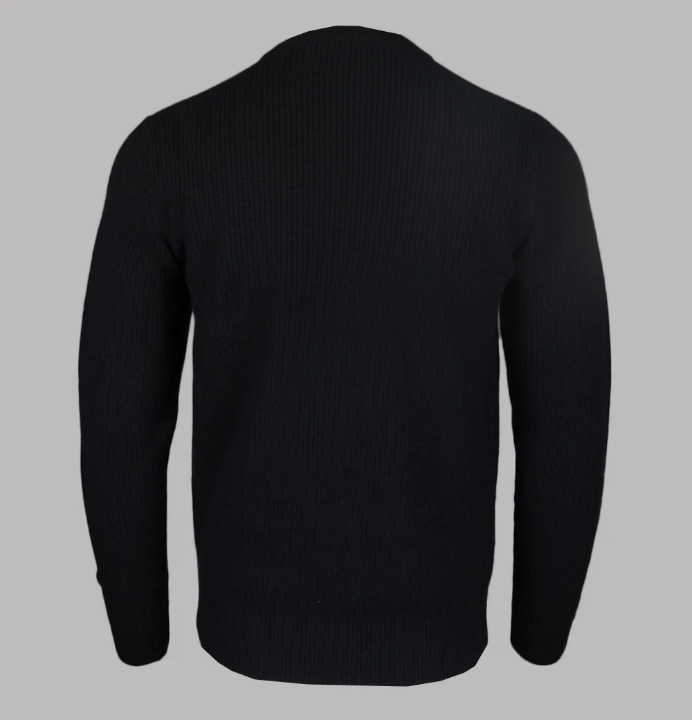 Fred Perry Textured Lambswool Jumper Black - Image 2