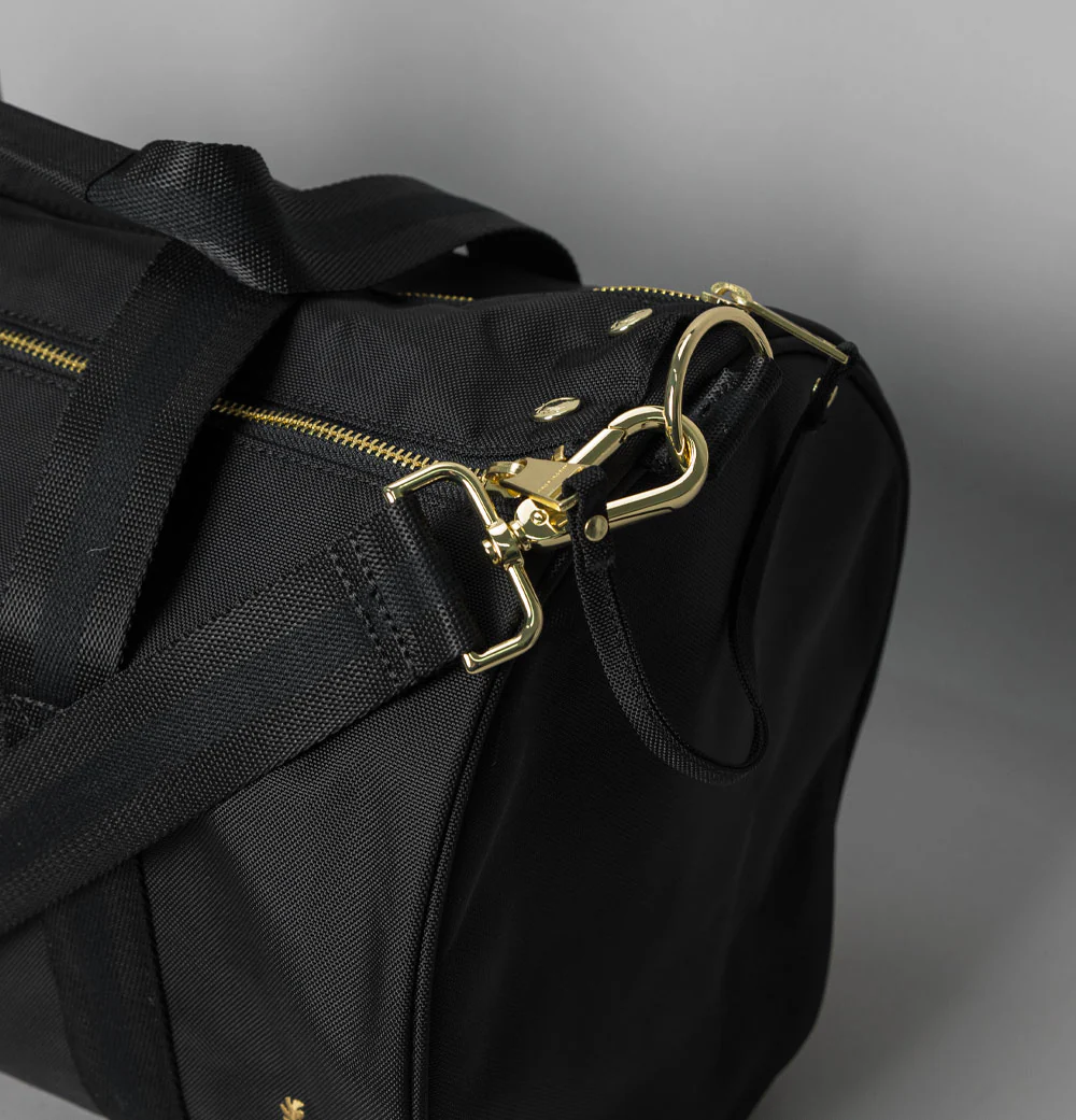 Fred Perry Textured Nylon Barrel Bag Black - Image 4
