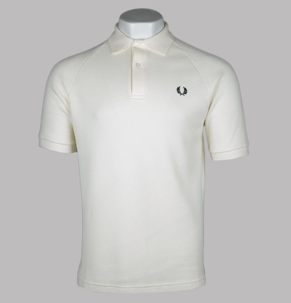 Fred Perry Textured Pique Polo Shirt Ecru