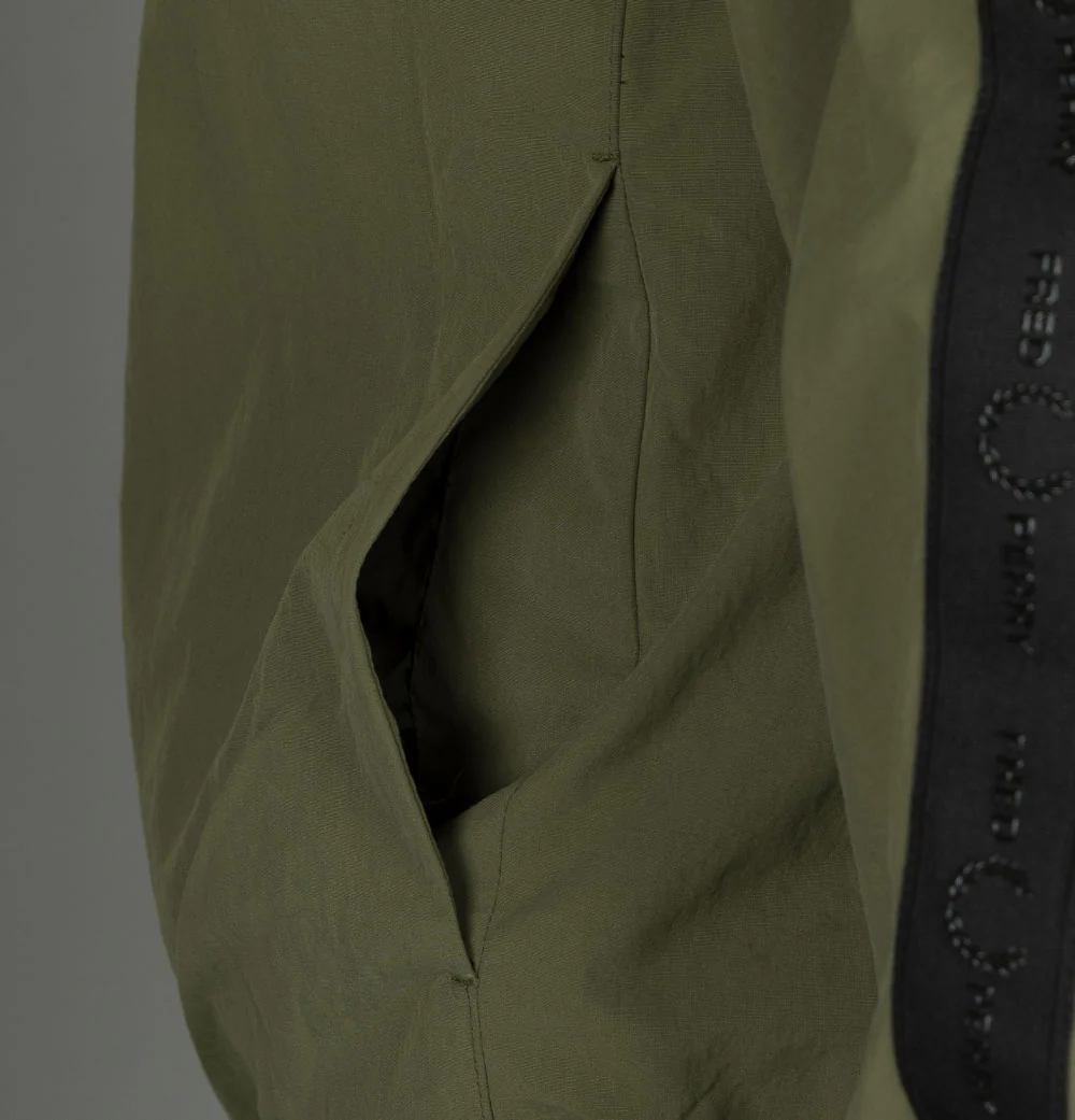 Fred Perry Tonal Taped Shell Jacket Military Green - Image 5