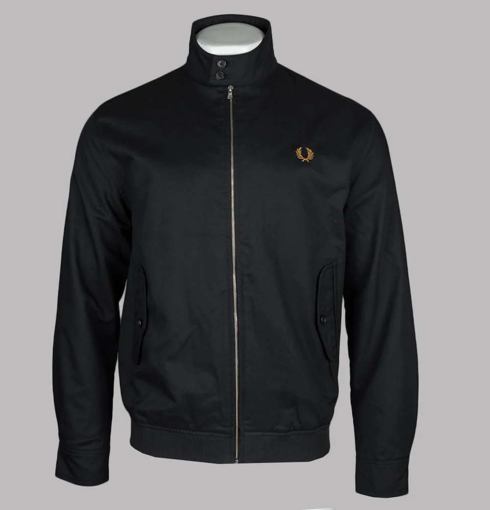 Fred Perry Twill Harrington Jacket Black