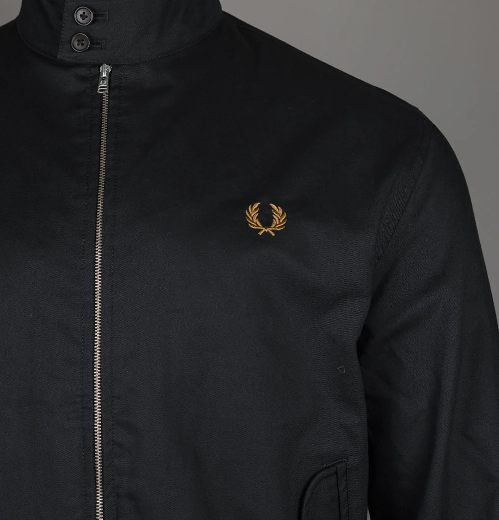 Fred Perry Twill Harrington Jacket Black - Image 3