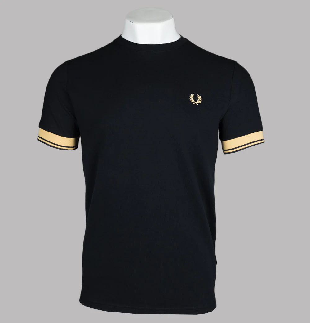 Fred Perry Twin Tipped Cuff T-Shirt Black/Champagne
