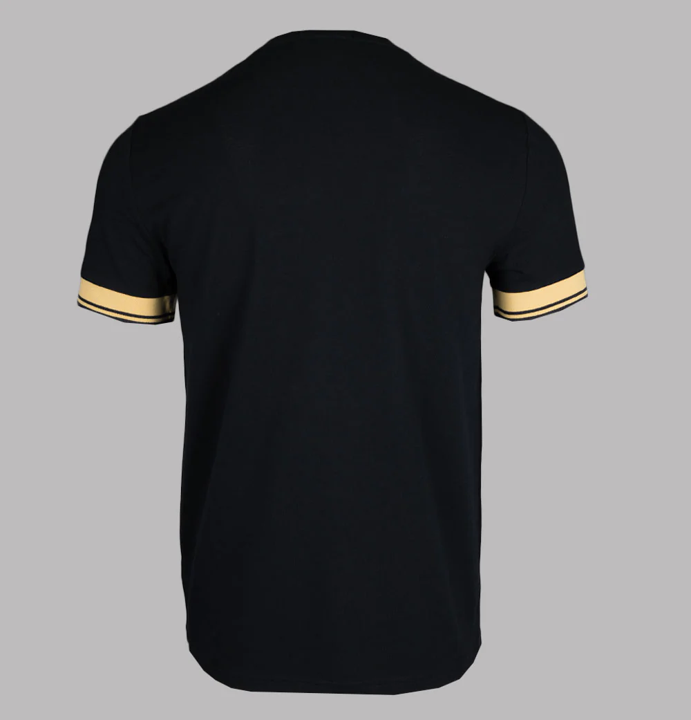 Fred Perry Twin Tipped Cuff T-Shirt Black/Champagne - Image 2
