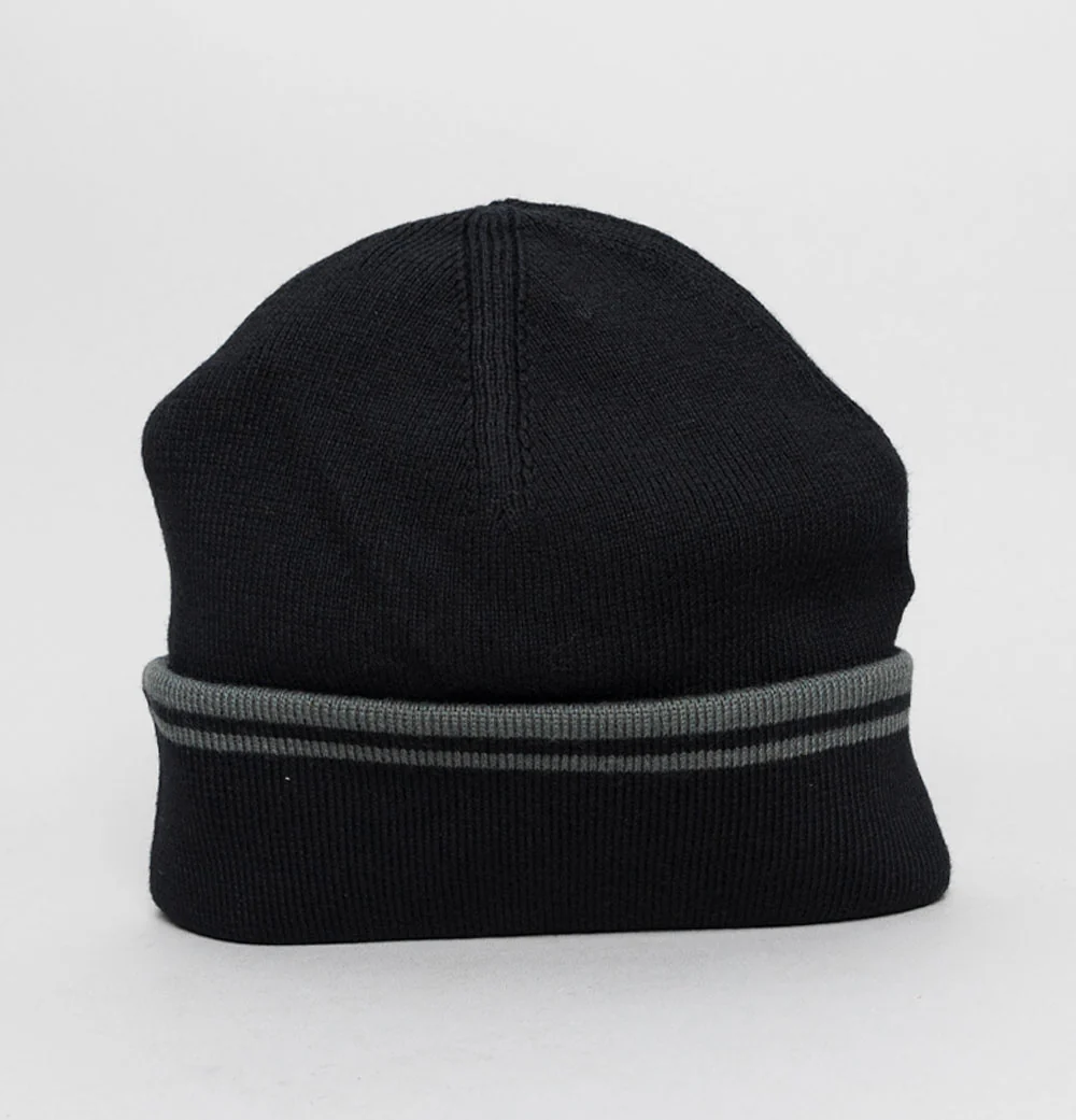 Fred Perry Twin Tipped Merino Wool Beanie Black/Field Green - Image 2