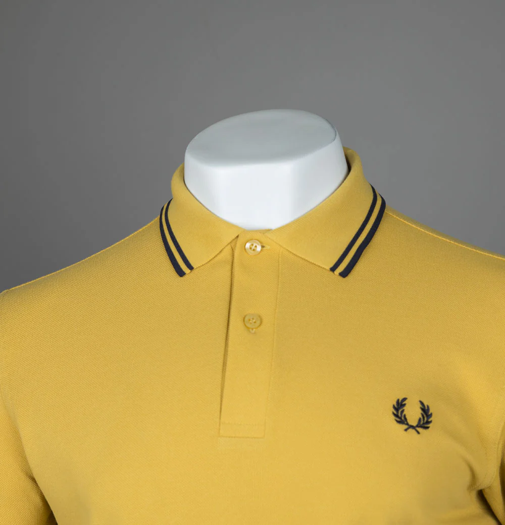 Fred Perry M3600 Polo Shirt Honeycomb/Navy - Image 3