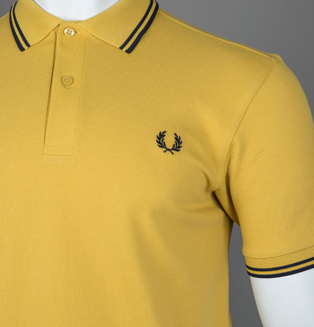 Fred Perry M3600 Polo Shirt Honeycomb/Navy - Image 4