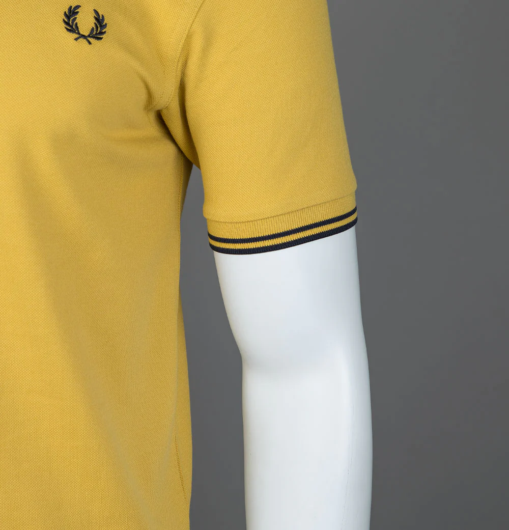 Fred Perry M3600 Polo Shirt Honeycomb/Navy - Image 5