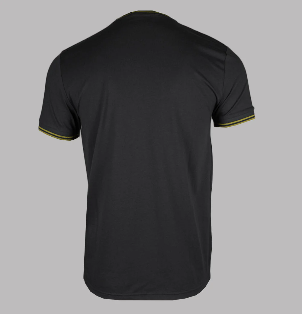 Fred Perry Twin Tipped T-Shirt Anchor Grey/Tennis Ball Yellow - Image 2