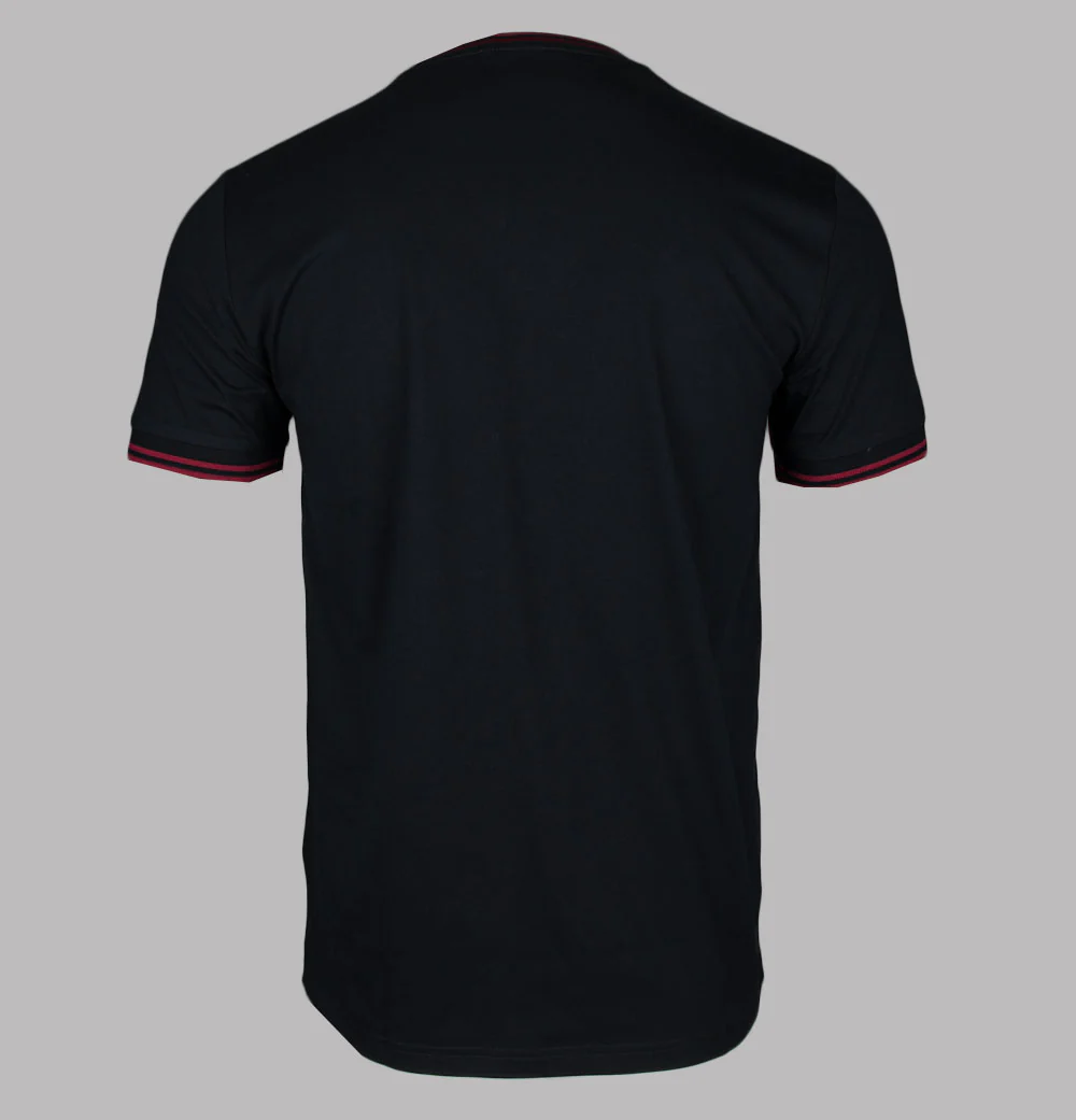 Fred Perry Twin Tipped T-Shirt Black/Burnt Red - Image 2