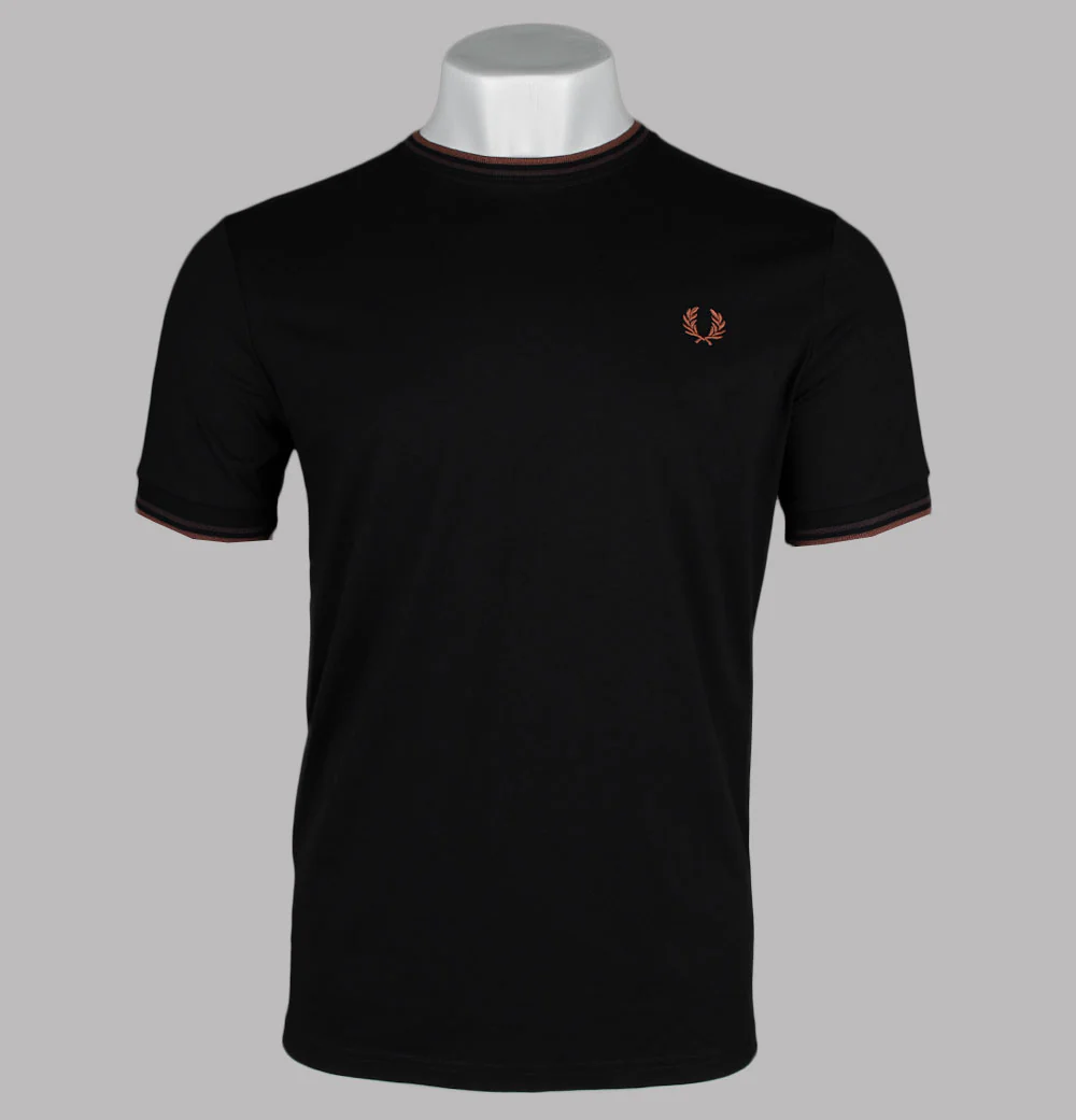 Fred Perry Twin Tipped T-Shirt Black/Carrington Brick/Whisky Brown