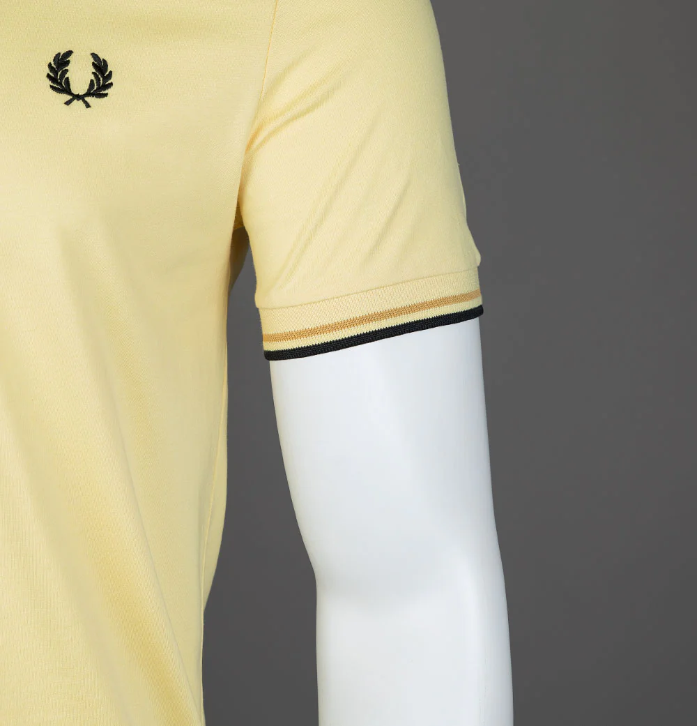 Fred Perry Twin Tipped T-Shirt Champions Gold/Honeycomb/Black - Image 4