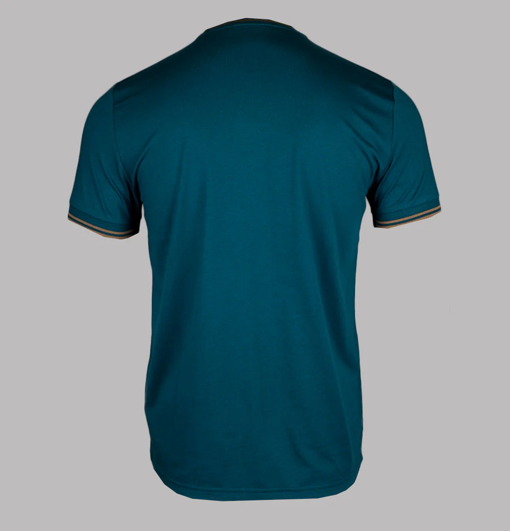 Fred Perry Twin Tipped T-Shirt Dark Petrol/Shaded Stone - Image 2