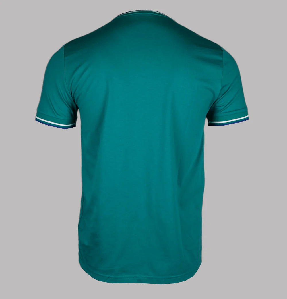 Fred Perry Twin Tipped T-Shirt Deep Mint/Snow White/Soho Eclipse - Image 2