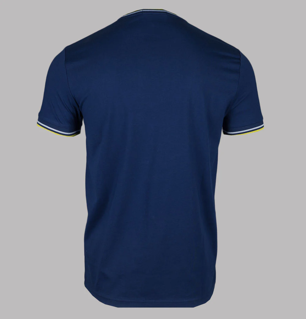 Fred Perry Twin Tipped T-Shirt French Navy/Dusky Blue/Citron - Image 2
