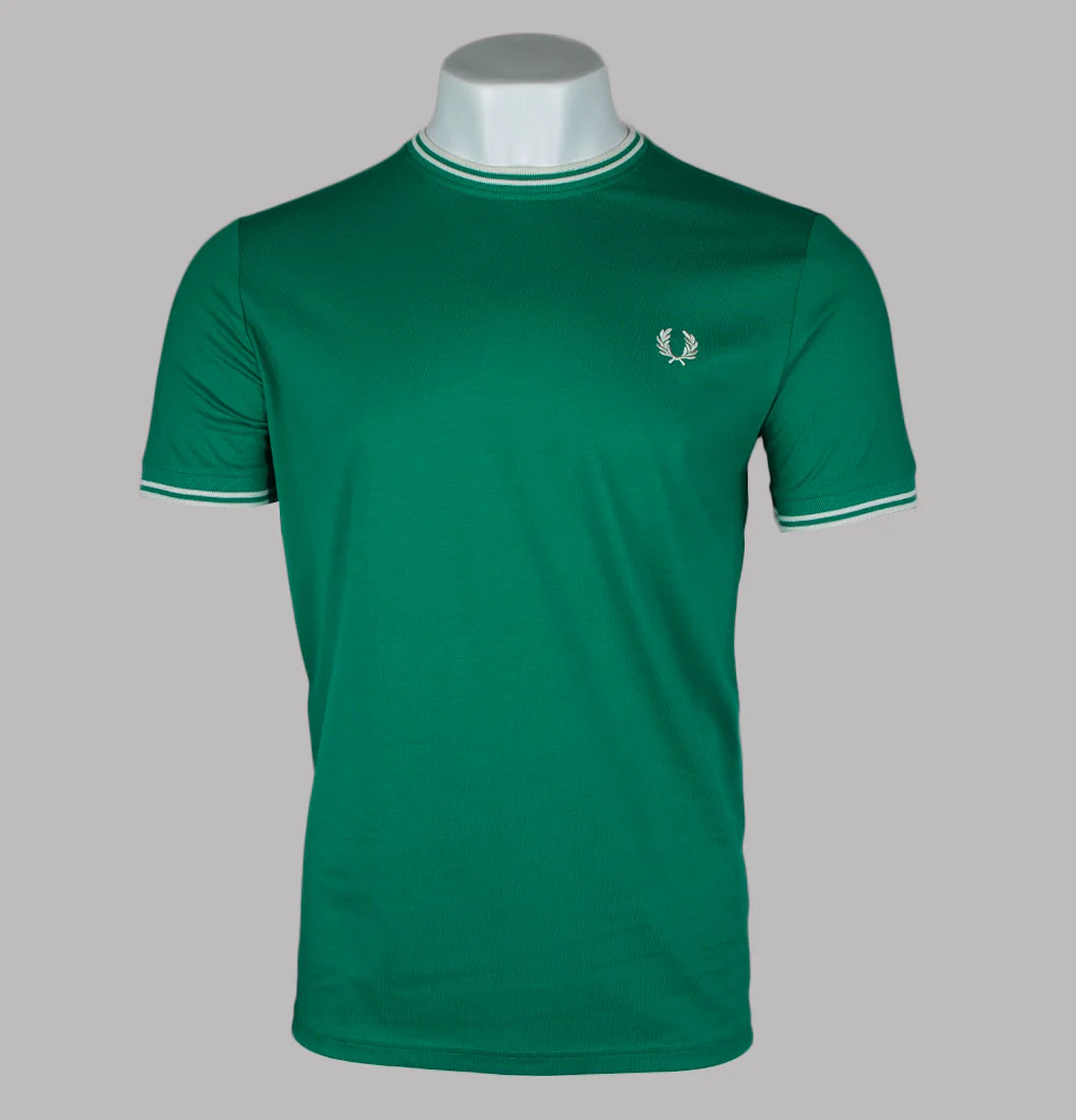 Fred Perry Twin Tipped T-Shirt Label Green/Ecru