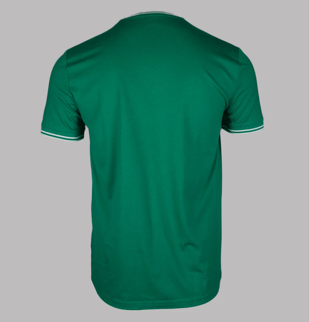 Fred Perry Twin Tipped T-Shirt Label Green/Ecru - Image 2